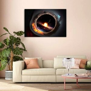 Картина на холсте 60x90 Альянс Лес "Космос, черная дыра 1" на подрамнике / интерьер/ декор