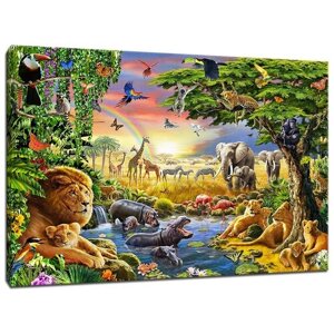 Картина Уютная стена "Удивительные животные Африки" 100х60 см