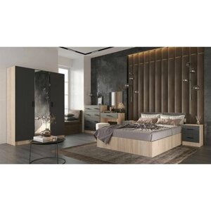 Комплект мебели для спальни "Карина-6" Композиция №1 Графит/Сонома
