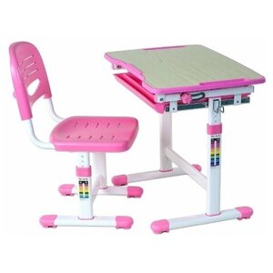 Комплект парта + стул FUNDESK растущая детская парта и стул Piccolino 66.4x47.4 см pink