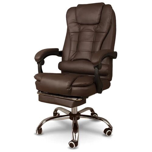 Компьютерное кресло Domtwo 606f для руководителя, обивка: искусственная кожа, цвет: Шоколадный
