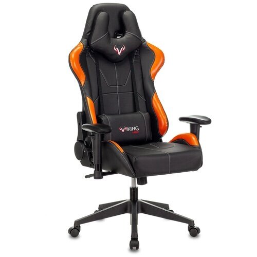 Компьютерное кресло Zombie VIKING 5 AERO игровое, обивка: искусственная кожа, цвет: черный/оранжевый