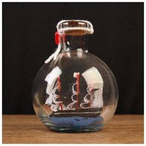 Корабль сувенирный "Только вперёд", в бутылке, вертикальн. 11*8см