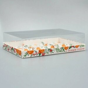 Коробка для для муссовых пирожных «С Новым годом», 27 х 17.8 х 6.5 см (комплект из 20 шт)