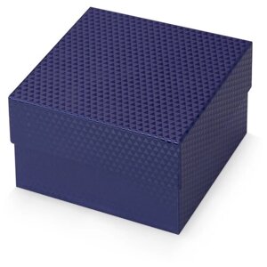 Коробка для подарка "Gem S" из ламинированного картона, внешний размер 15,7х15,7х10,5 см, внутренний - 15х15х10 см, цвет синий