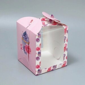 Коробка под маленький торт, кондитерская упаковка, «Паттерн», 15 х 15 х 18 см (5 шт.)