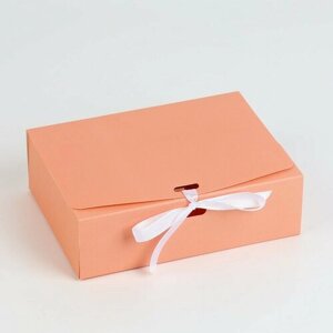 Коробка подарочная складная, упаковка, «Персиковая», 16.5 х 12.5 х 5 см, 3 штуки