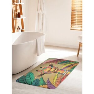 Коврик для ванной комнаты и туалета противоскользящий JoyArty "Разноцветный жираф" 60х100 см
