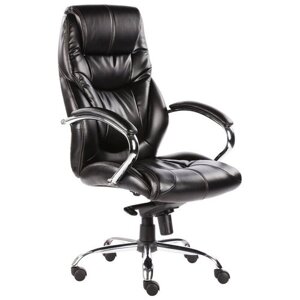 Кресло для руководителя Easy Chair 535 MPU черное (искусственная кожа, хромированный металл)