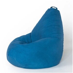 Кресло мешок Велюр голубой размер L, микровелюр