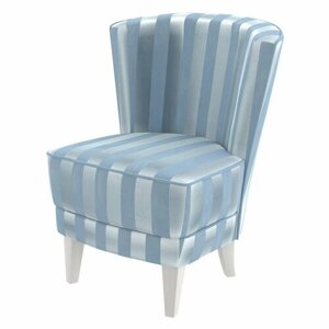 Кресло мягкое RUBIA для отдыха дома, в гостиную на ножках мягкая мебель для интерьера дома комнаты, для уюта голубой, эмаль белая