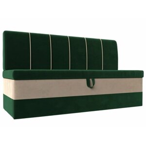 Кухонный диван-кровать Энигма, Велюр зеленый и бежевый