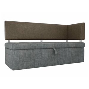 Кухонный прямой диван Стоун с углом правый, Рогожка, Модель 107287