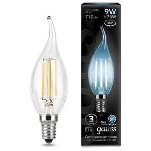 Лампа светодиодная Gauss LED Filament Свеча на ветру E14 9Вт 710Лм 4100K