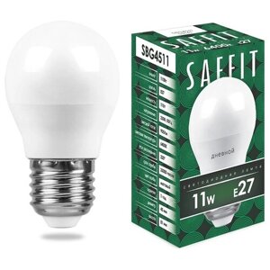 Лампочка светодиодная шар E27/G45 11Вт 905Лм белый холодный 6400К, 55141