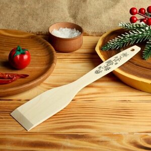 Лопатка кулинарная, для кухни деревянная С новым годом