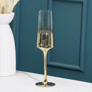 Magistro Бокал из стекла для шампанского Magistro «Мерцание», 190 мл, цвет золотой