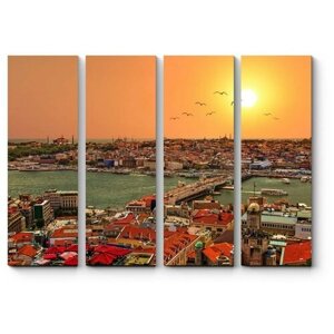Модульная картина Панорама солнечного Стамбула 80x60