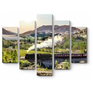 Модульная картина Поезд в Шотландии 75x60