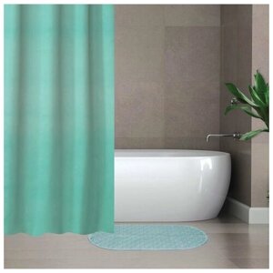 Набор для ванной SAVANNA Селест : штора 180x180 см, ковёр 38x69 см, цвет морской волны