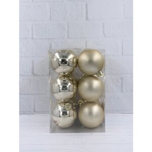 Набор елочных шаров christmas deluxe шар, шампань, 6 см, 12 шт.