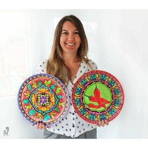 Набор из двух декоративных тарелок на стену "Мексиканское буррито" Ручная роспись