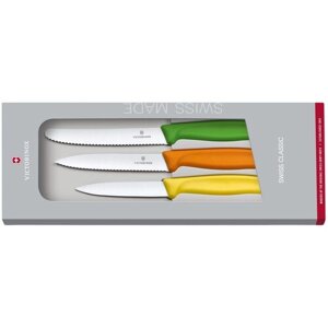 Набор ножей VICTORINOX Swiss classic 6.7116.31G, лезвие: 11 см, зеленый/желтый/оранжевый