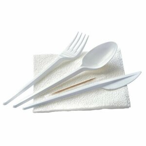 Набор одноразовой посуды Комплект одноразовой посуды,5(вилка, ложка ст, нож, салф, зуб.) 200шт/уп