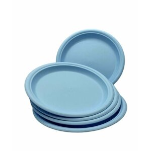 Набор тарелок пластиковых "Удача" 10 шт, 25 см, цвет голубой
