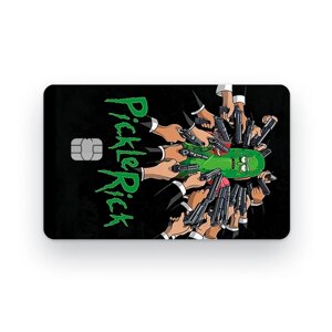 Наклейка на банковскую карту, стикер на карту, маленький чип, мемы, приколы, комиксы, стильная наклейка Рик и Морти №31