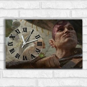 Настенные бесшумные часы ОСБ со смещенным циферблатом игра Baldurs Gate 3 (Мински, Балдурс Гейт, PS, PC, XBOX, SWITCH) - 853