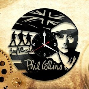 Настенные часы из виниловой пластинки с изображением Phil Collins / Фил Коллинз