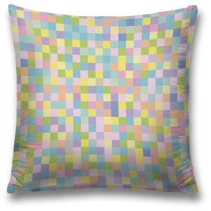 Наволочка декоративная на молнии, чехол на подушку JoyArty "Цветной пиксель" 45х45 см