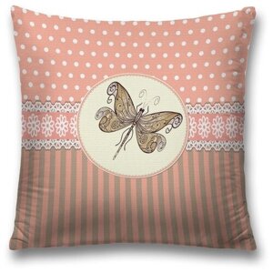 Наволочка декоративная на молнии, чехол на подушку JoyArty "Элегантность бабочки" 45х45 см