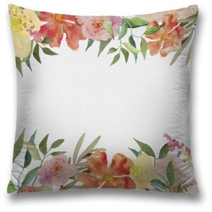 Наволочка декоративная на молнии, чехол на подушку JoyArty "Нежные цветы" 45х45 см