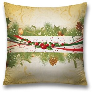 Наволочка декоративная на молнии, чехол на подушку JoyArty "Рождественская легкость" 45х45 см
