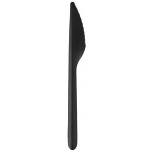 Нож одноразовый столовый 178,5 мм, черный. ПП, 50шт/уп (4031)