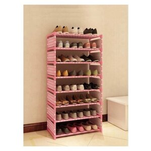 Обувница GEEK LIFE, этажерка для хранения обуви, стеллаж для обуви, полка для обуви, розовый