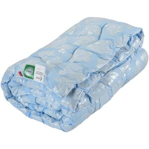 Одеяло Соня Текстильная Фабрика Лебяжий пух комфорт + зимнее, 140 х 205 см, голубой