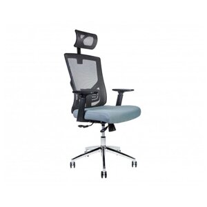Офисное кресло для персонала NORDEN гарда SL / Черный пластик / Серая сетка / серая сидушка