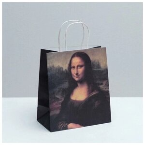 Пакет подарочный крафтовый Мона Лиза , 22 x 25 x 12 см