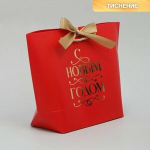 Пакет подарочный «Новогодние праздники», 19 х 20 х 9 см