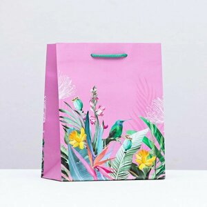 Пакет подарочный "Тепла и любви", розовый, 18 x 22.3 x 10 см