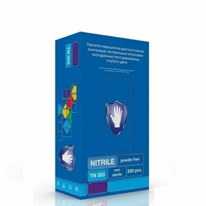 Перчатки смотровые нитриловые Safe&Care TN303 голубые (100 пар, XL)