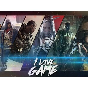 Плакат, постер на бумаге I Love game/Я люблю играть/игровые/игра/компьютерные герои персонажи. Размер 21 х 30 см