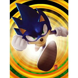 Плакат, постер на бумаге Sonic the Hedgehog/Соник в кино/игровые/игра/компьютерные герои персонажи. Размер 30 х 42 см