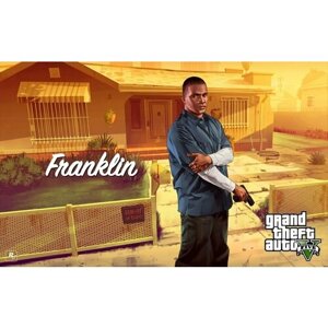 Плакат, постер на холсте GTA 5 (Grand Theft Auto V, 2013г). Размер 21 х 30 см