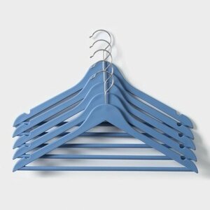 Плечики - вешалки для одежды с перекладиной LaDоm, 42,523 см, 5 шт, цвет синий