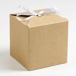 Подарочная коробка Sima-land складная, крафтовая, 10х10х10 см, 10 штук