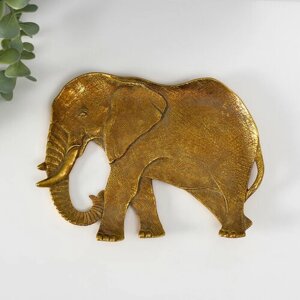 Подставка интерьерное полистоун "Африканский слон" золото 19х1,5х14,5 см (комплект из 3 шт)